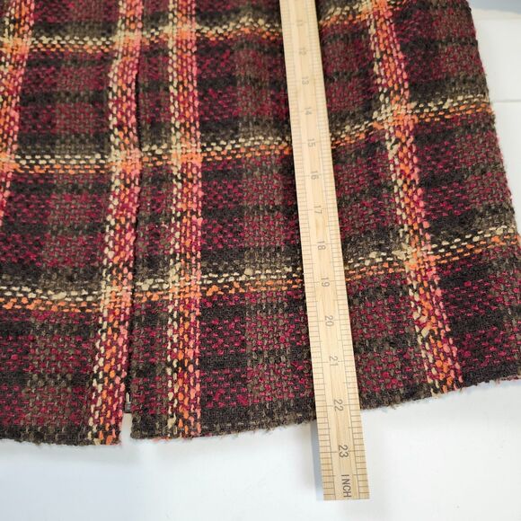 Chadwicks Women's Tweed Blazer Chic Academia Burgundy Plaid Jacket size 10 - Picture 8 of 11